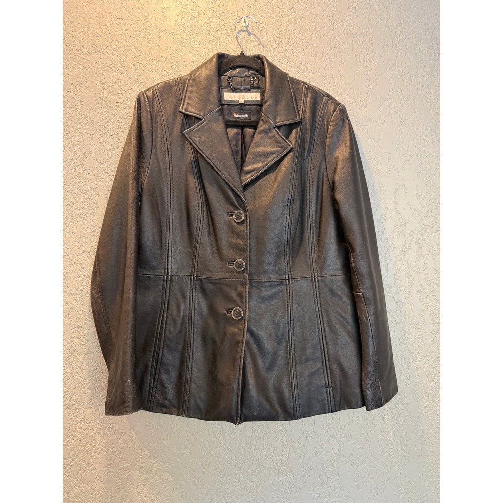 Wilsons Leather Black Genuine‎ Leather Thinsulate Insulated Blazer Jacket Large